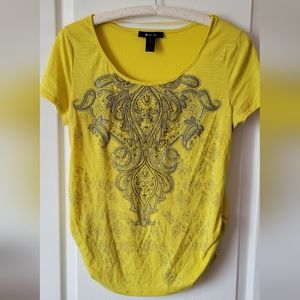 Yellow Style&Co printed 2000s style top